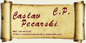 Časlav Pecarski vizit kartica